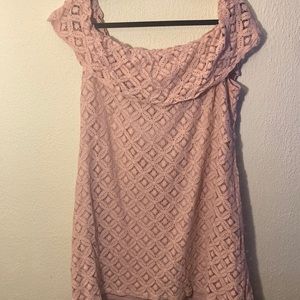 Pink Lace Overlay Dress